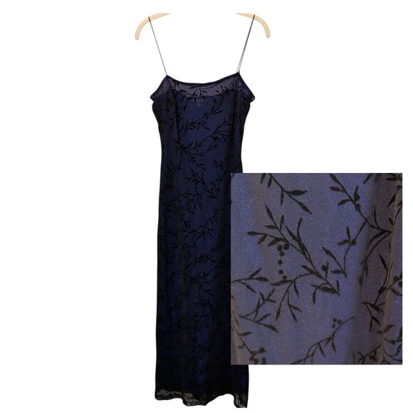 Rampage Dresses & Skirts - NOS Vtg 90s Rampage Sz M Blue Sheer Glitter Formal Maxi Dress Fairy Whimsygoth